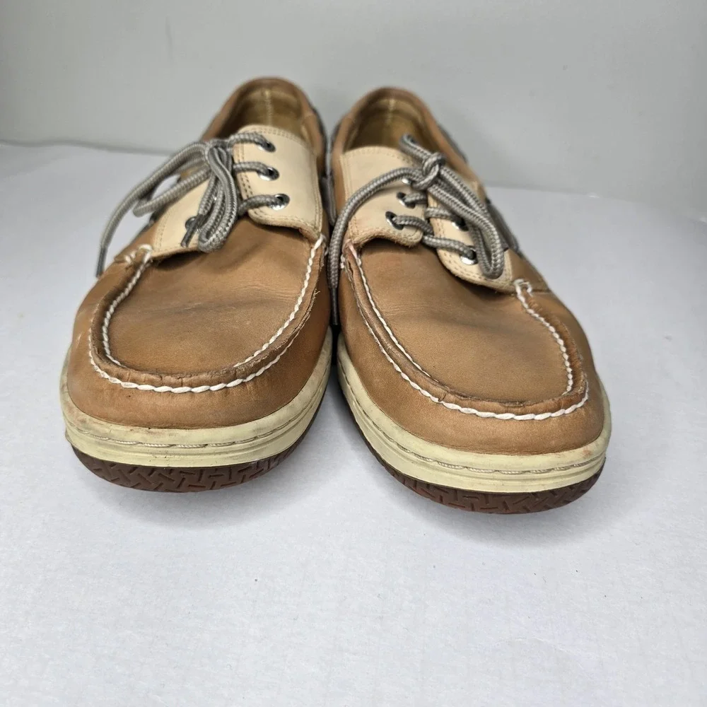 Sperry Shoes Mens 12 Brown Leather Top Sider Boat Deck Moc Toe Casual Comfort